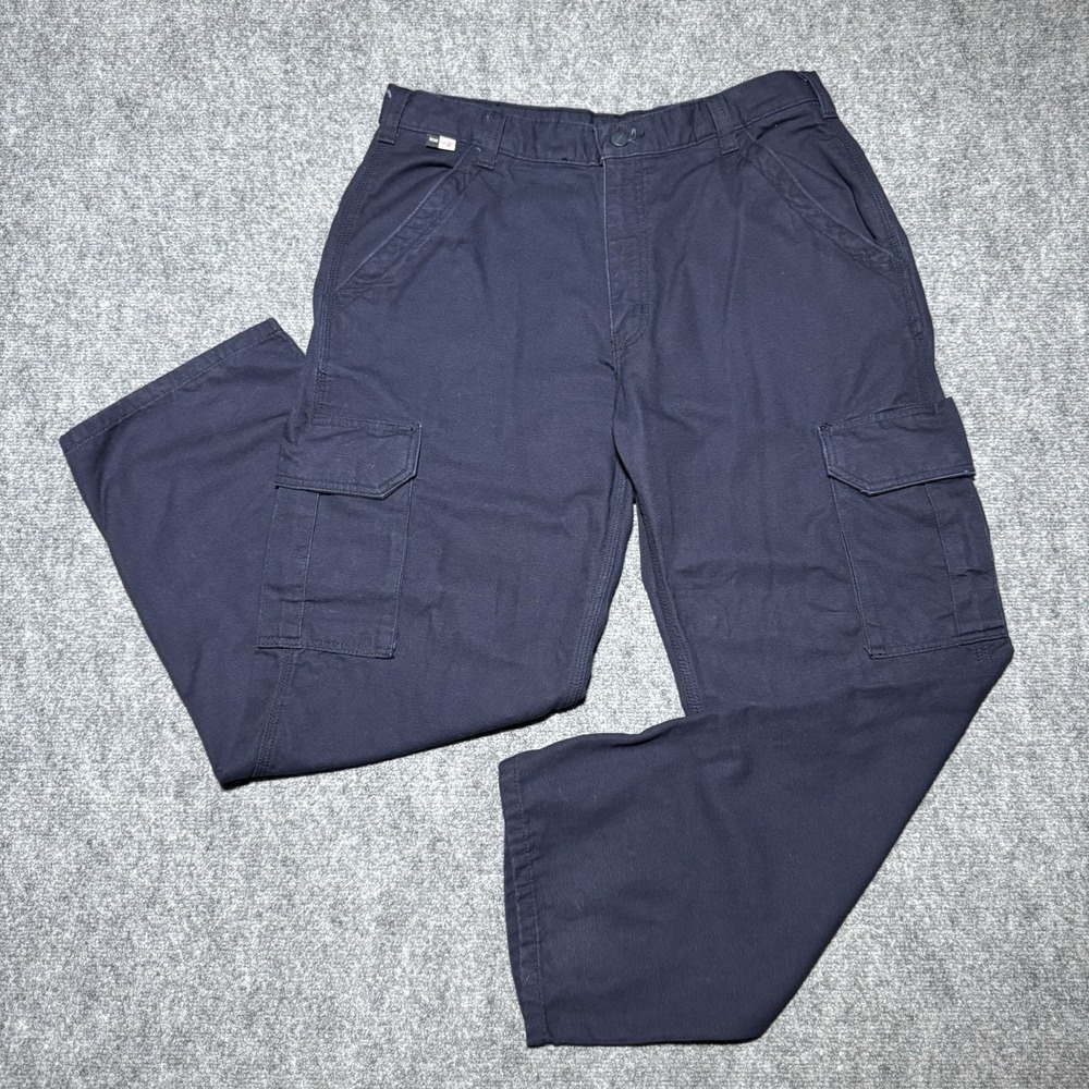 Carhartt FR Pants 34x30 Navy Cargo Flame Resistant FRB240-DNY CAT 2 2112